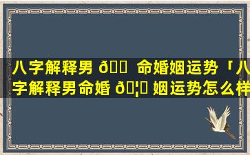 八字解释男 🐠 命婚姻运势「八字解释男命婚 🦄 姻运势怎么样」